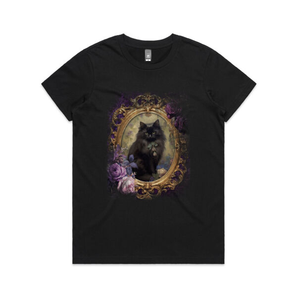 Black Cat in Gold Frame 7 - AS Colour - Women's Maple Crew Tee Thumbnail