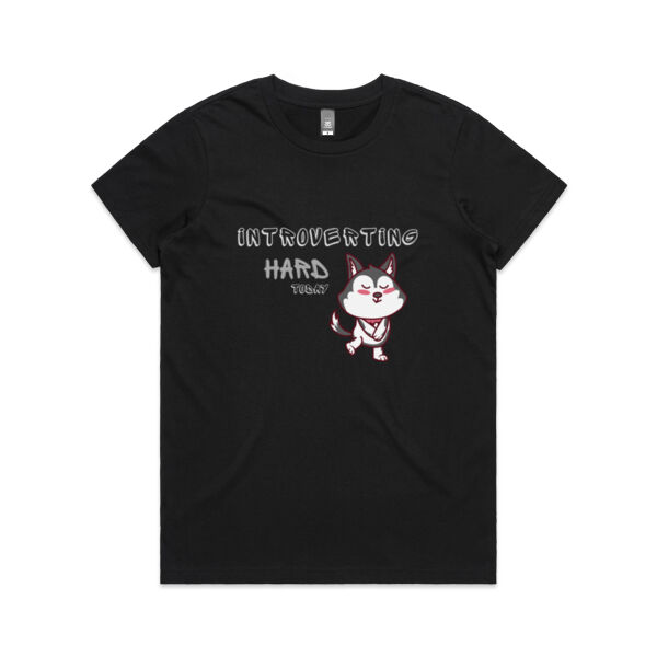 Introverting Hard Today - AS Colour - Women's Maple Crew Tee Thumbnail
