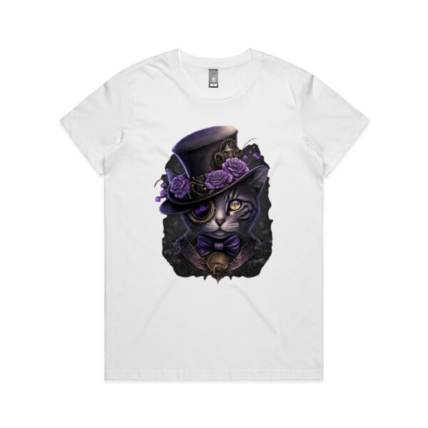 Steampunk Cat is Watching You Doom Scroll - AS Colour - Women's Maple Crew Tee 2 Thumbnail
